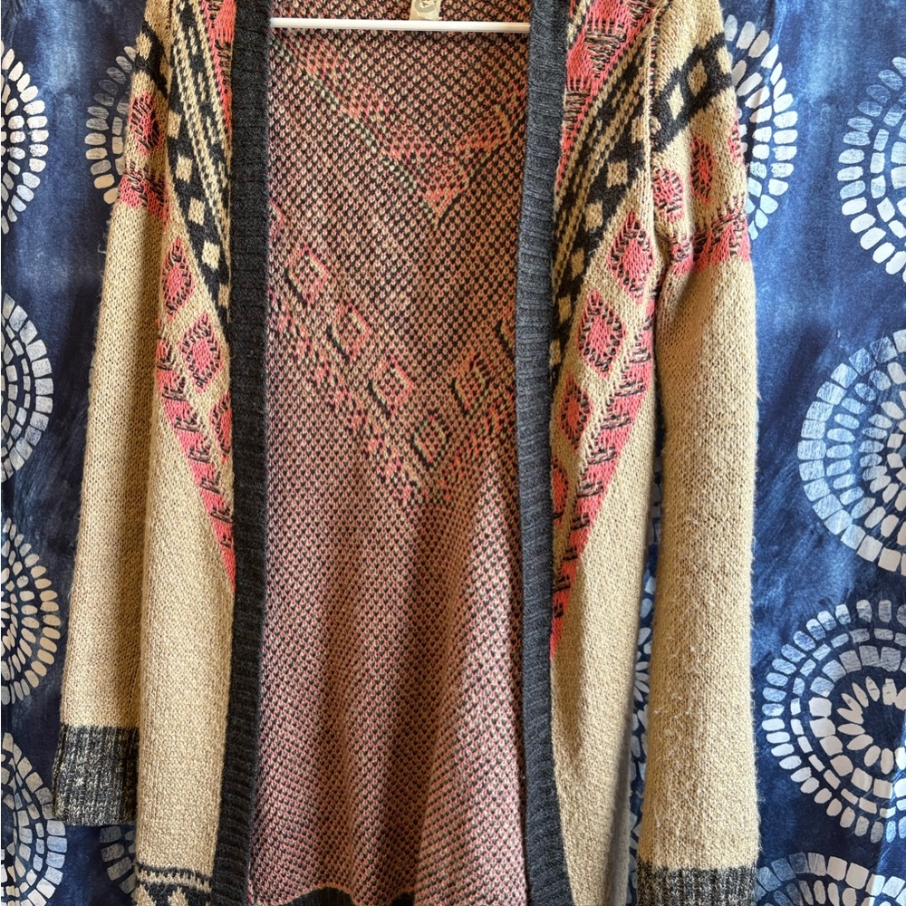 Gimmicks by BKE Pink and Black Cardigan Sweater